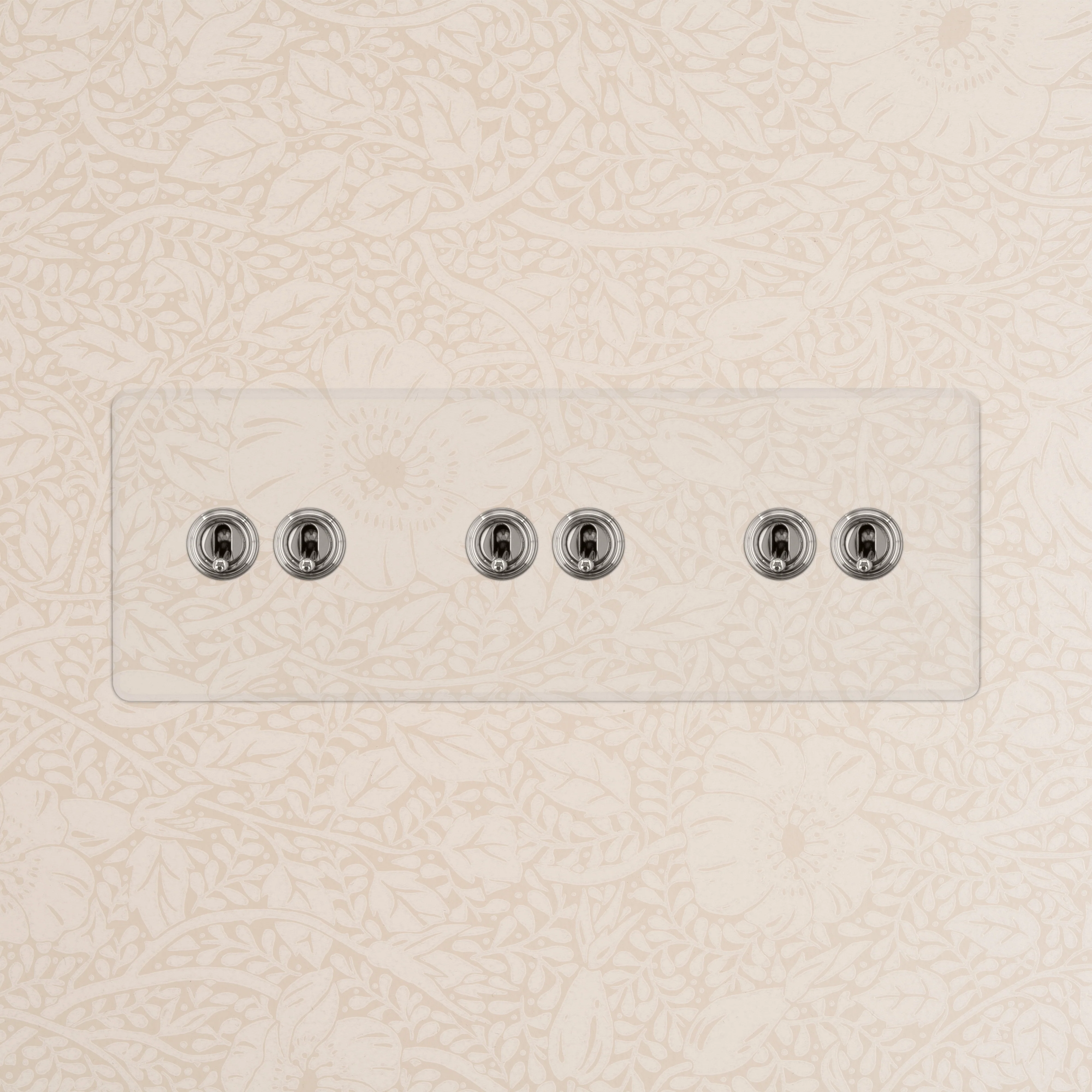 Kew Triple 6x Toggle Switch - Clear Polished Nickel - Image 2