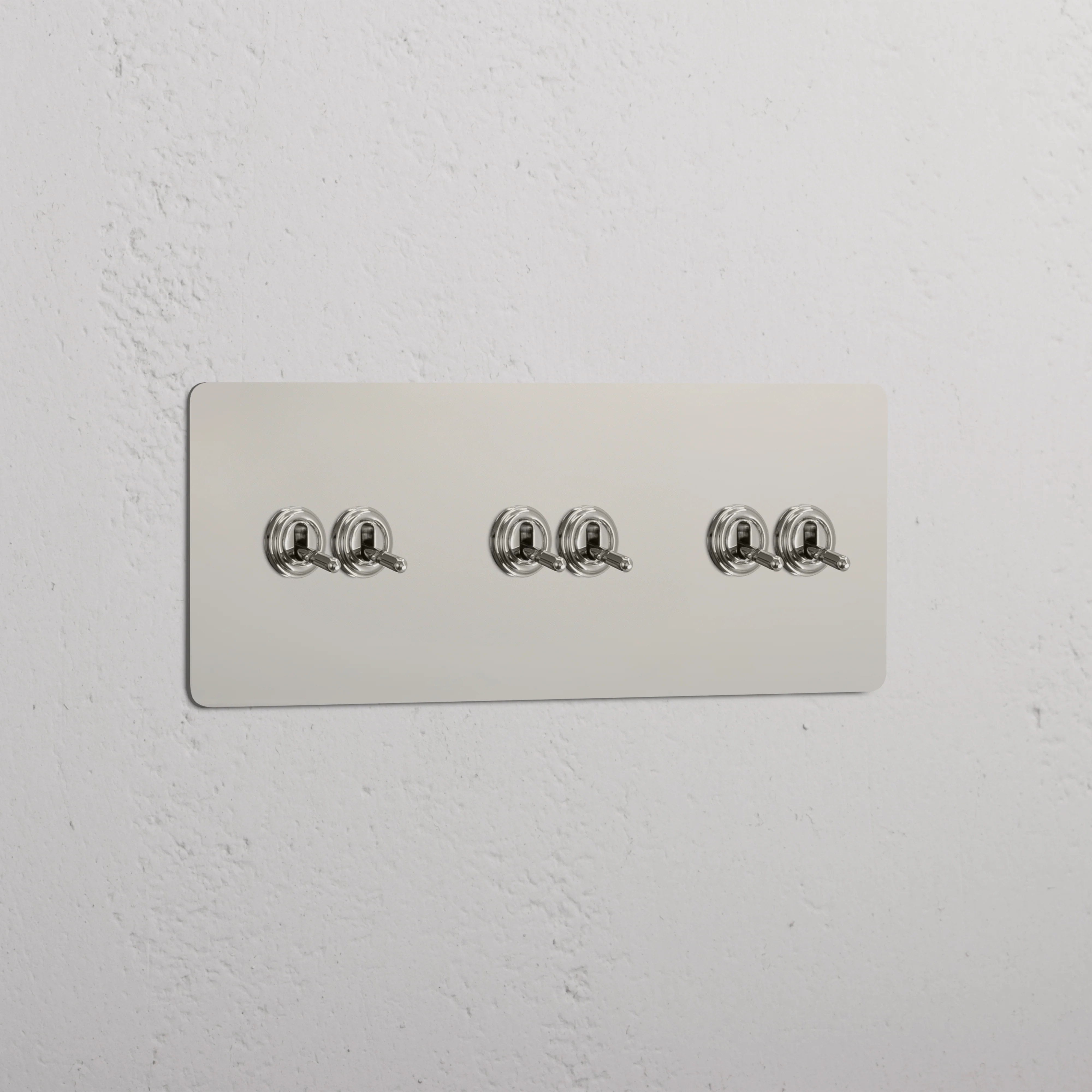 Kew Triple 6x Toggle Switch - Polished Nickel