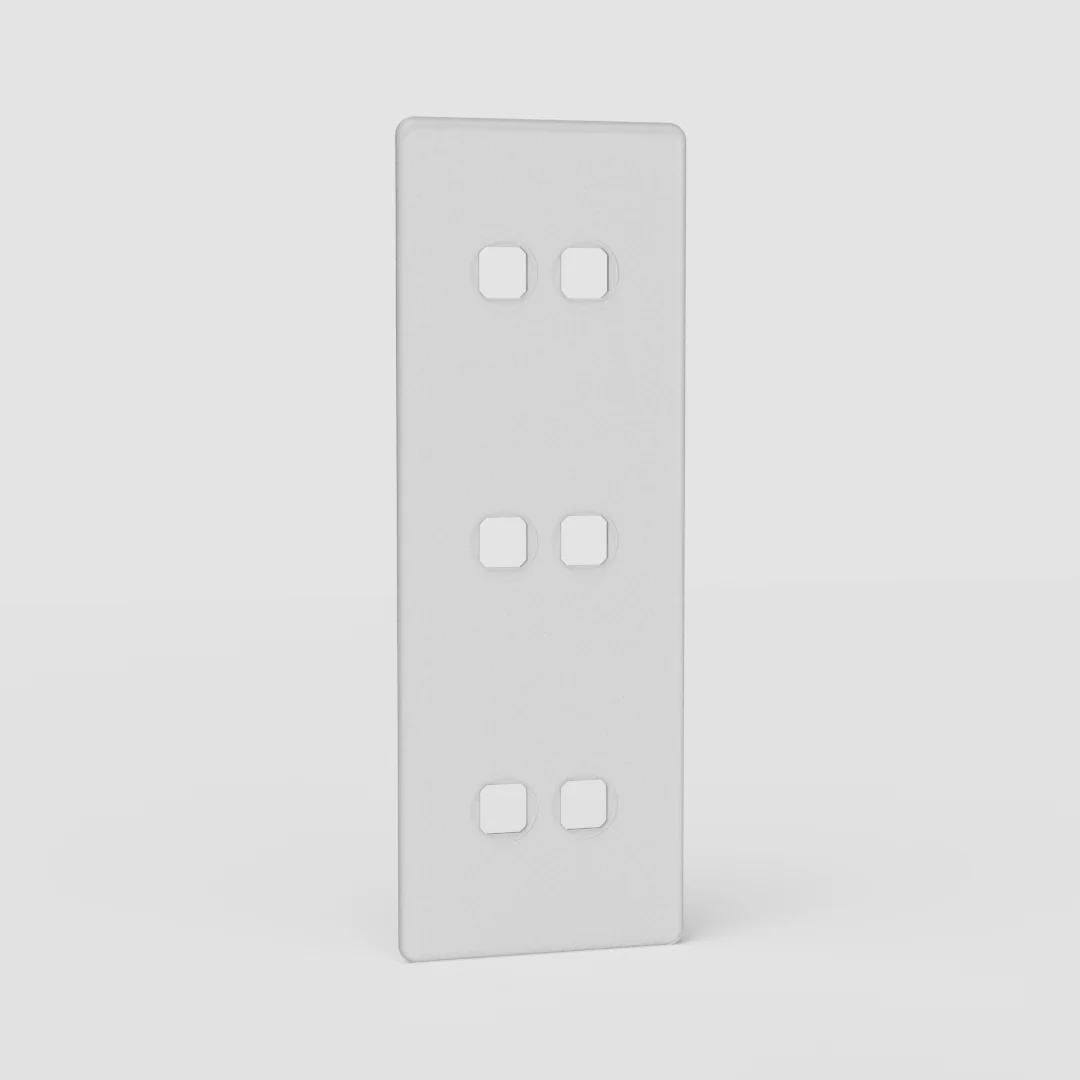 Kew Triple 6x Vertical Switch Plate - Clear