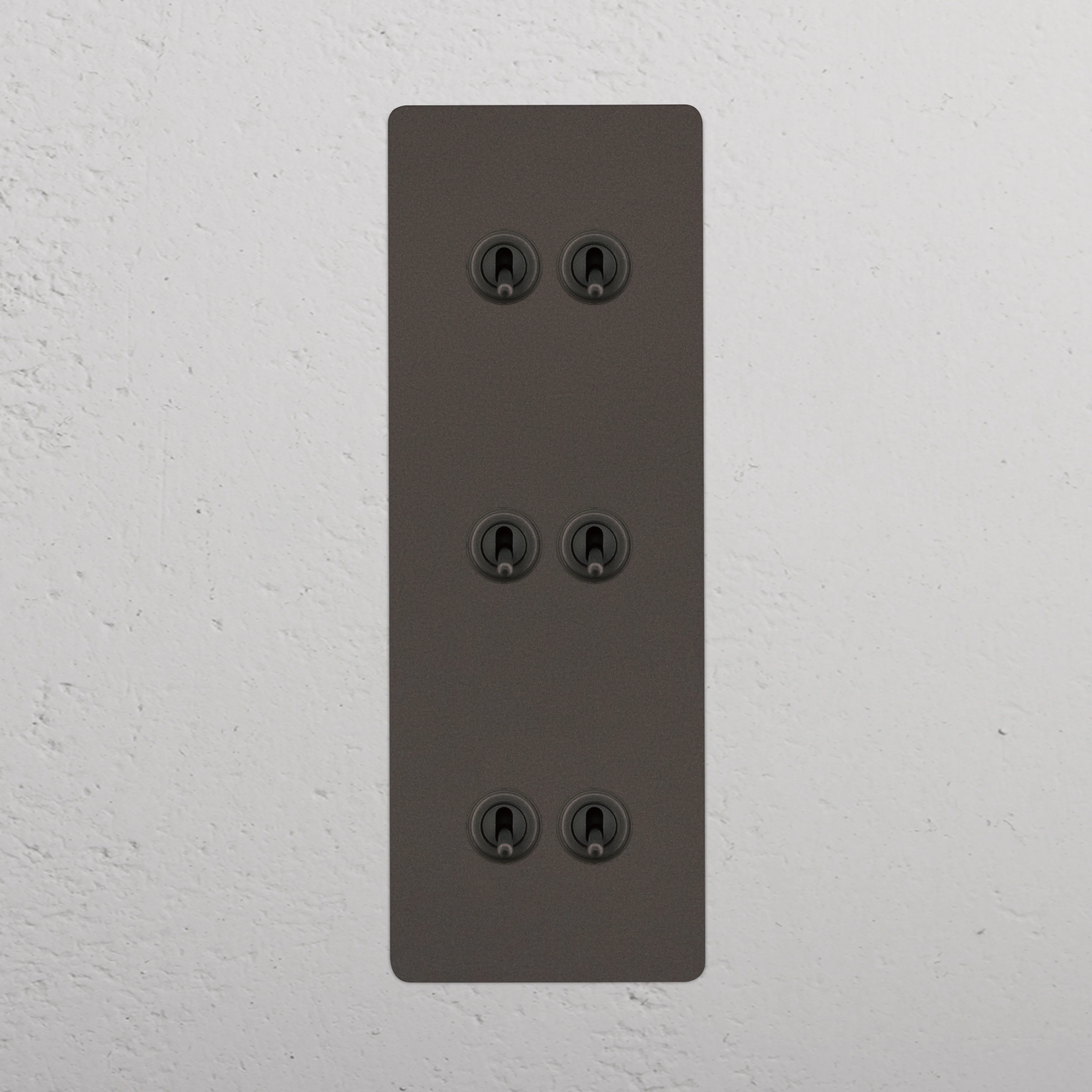 Kew Triple 6x Vertical Toggle Switch - Bronze - Image 2