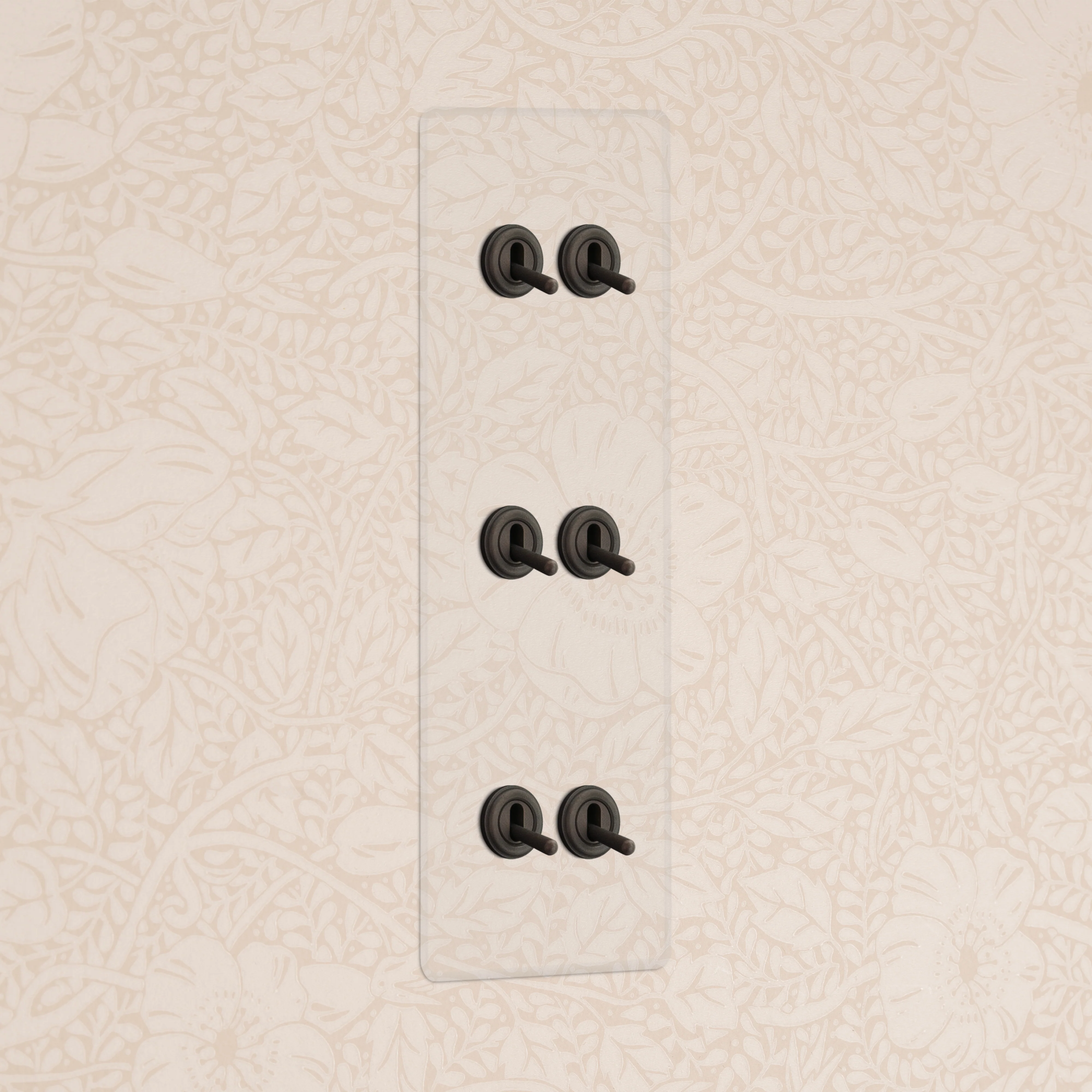 Kew Triple 6x Vertical Toggle Switch - Clear Bronze