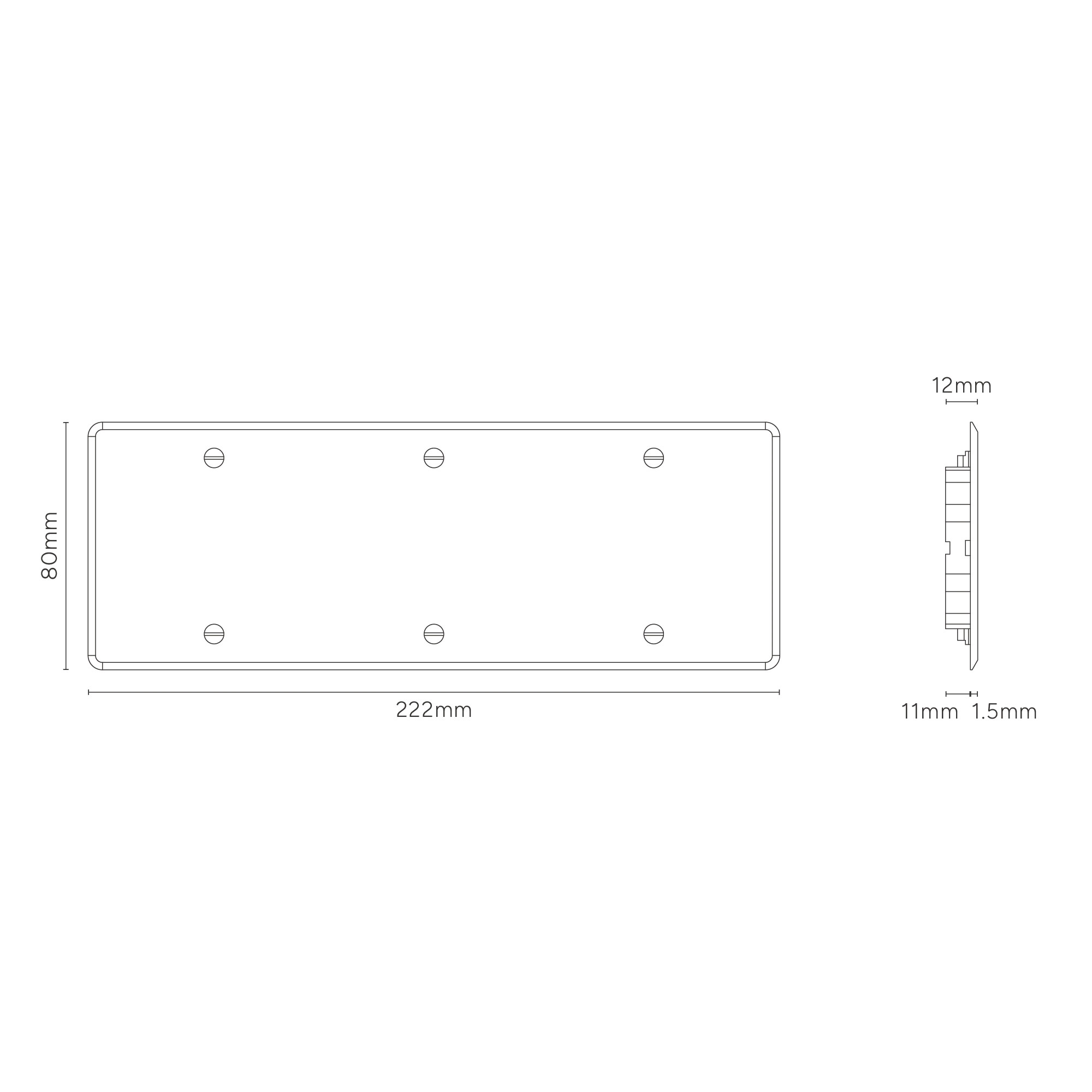 Kew Triple Blank Plate - Clear | White - Image 3
