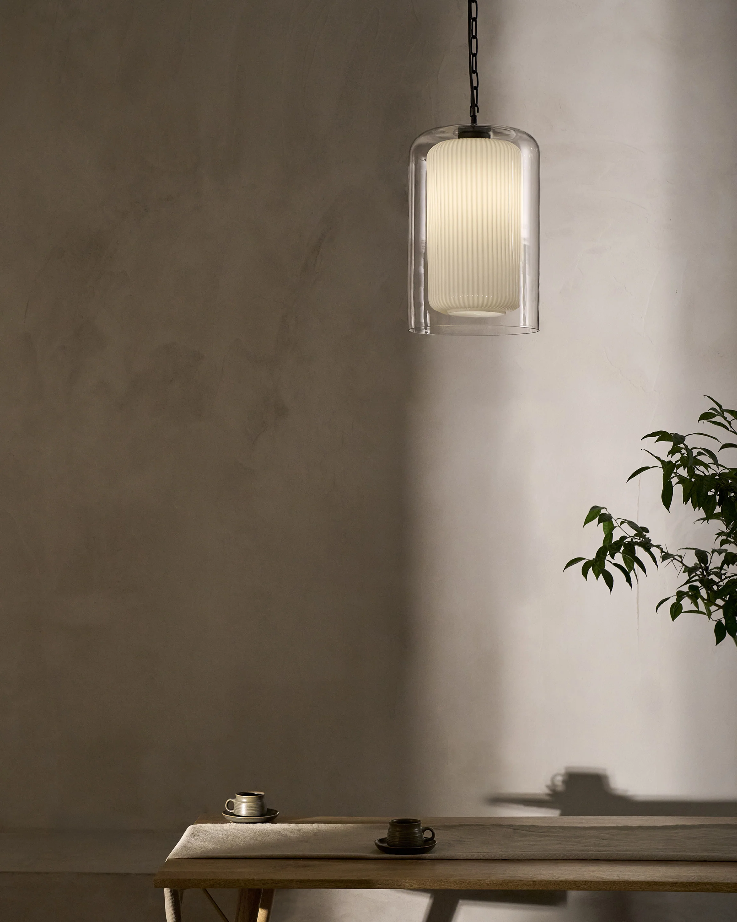 Windsor Medium Pendant Light Opal Glass - Bronze - Image 5